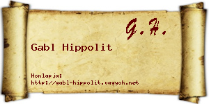Gabl Hippolit névjegykártya